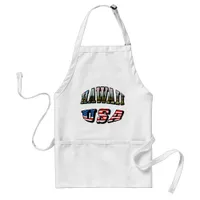 Hawaii Picture and USA Flag Text Adult Apron