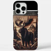 Wood carved Moose in the Wild iPhone 16 Pro Max Case