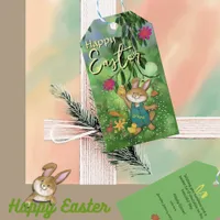 Watercolor whimsical Easter Bunny Gift Tags