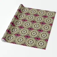 Bold Geometric Gold Black Pink pattern Wrapping Paper