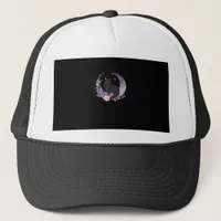 Cat Witchy Moon Flowers Pastel Goth Goblincore Trucker Hat