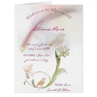 Watercolor Baby Birth Announcement card