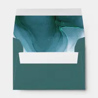 Ink Flow Wedding Dark Teal ID762 Envelope