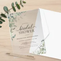 Elegant Botanical Greenery Bridal Shower Acrylic Invitations