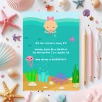 Little Mermaid Underwater Birthday Party Invitation