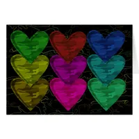 Camouflage Heart Pattern of Colors Card