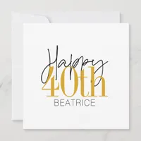 Custom 40th Happy Birthday Card