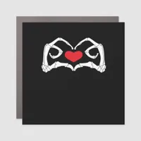 Skeleton Heart And Hands Funny  Car Magnet