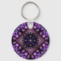 Purple Light Fractal Tapestry Keychain