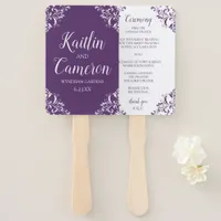 Wedding Program Fan | Nadine (Plum) 4x6