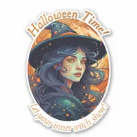 Beautiful Halloween Witch  Sticker