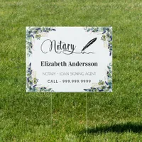 Notary loan signing agent eucalyptus greenery sign