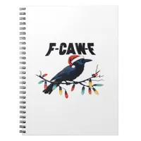 Funny Crow Christmas Classic Retro Design Notebook