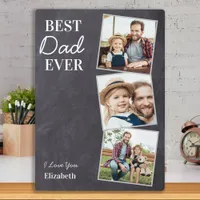 Chalkboard Best DAD Ever Custom 3 Photo Collage Plaque