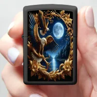 Eagle's moonlit ocean zippo lighter