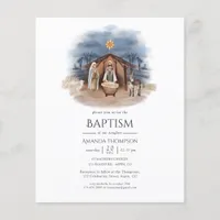 Religious Christmas Nativity Baptism Invitation Flyer