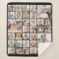 Custom 33 Photo Collage Family Friends Keepsake Sherpa Blanket