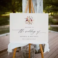 Wedding Welcome Sign Boho Wildflower Elegant Fall