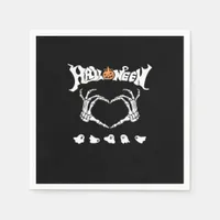 Skeleton Hand With Halloween Theme Dark Seasonal Napkins