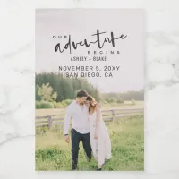 Our Adventure Begins Script Photo Save the Date Food Label