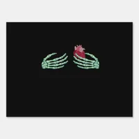 Halloween Skeleton Hands With Heart Classic Sign