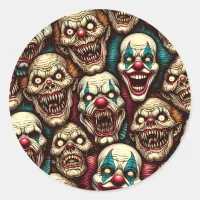 Horrifying Clowns Halloween Party  Classic Round Sticker