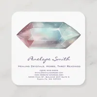 Watercolor Crystal Square Business Card