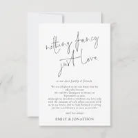 Minimalist Nothing Fancy Just Love Elopement Invitation