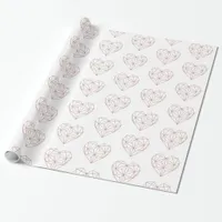 Trendy Rose Gold Foil Geometric Heart Pattern Wrapping Paper