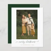 BUDGET Green Simple Script Merry Christmas Photo