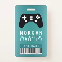 Gamer VIP Pass Birthday Invitation  Badge