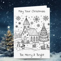 Adult Coloring Personalized Christmas  Card