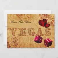 pink dice Vintage Vegas save the date