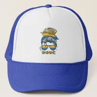 Ukraine Woman Blue and Yellow Trucker Hat