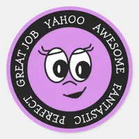 Awesome Job Purple Face Stickers
