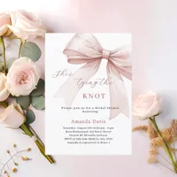 She's tying the knot bow Bridal Shower Invitation