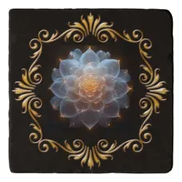 Fantasy Romantic Flower and Gold Frame Trivet