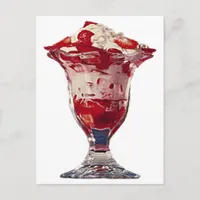 Strawberry Sundae Postcard
