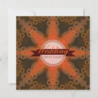 Orange Indian Star Wedding Invitation