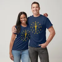 Indiana State Flag Gold Torch & Stars Unisex T-Shirt