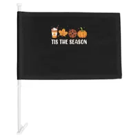 Tis The Season Coffee Fall Pickleball And Hallowee Car Flag