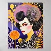 Gorgeous Drag Queen Purple Orange Poster