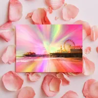 Santa Monica Pier Pink Explosion Postcard