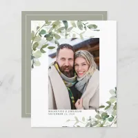 Budget Sage Eucalyptus Wedding Photo Save the Date