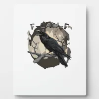 F-Caw-F Funny Raven Pun Gothic Crow Humor Retro Cl Plaque