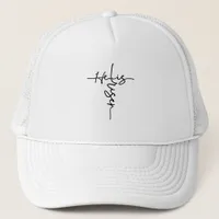 He is Risen Easter Jesus Cross Trucker Hat