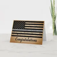 Rustic Thin Gray Line Correctional Officer Card
