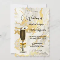 Elegant Timeless Marble Golden  Minimalism Invitation