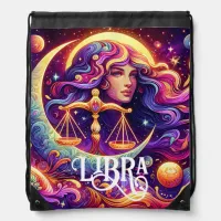 Horoscope Sign Libra Zodiac Ethereal Mystical Art Drawstring Bag