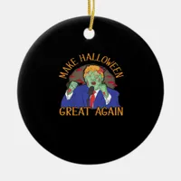 Halloween  Trumpkin Tri-Blend Ceramic Ornament